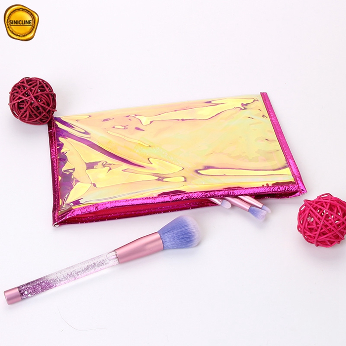 Kundenspezifisches ganz eigenhändig geschriebes Pink-PVC-Kosmetik-Make-up bürstet Verpackungstasche
