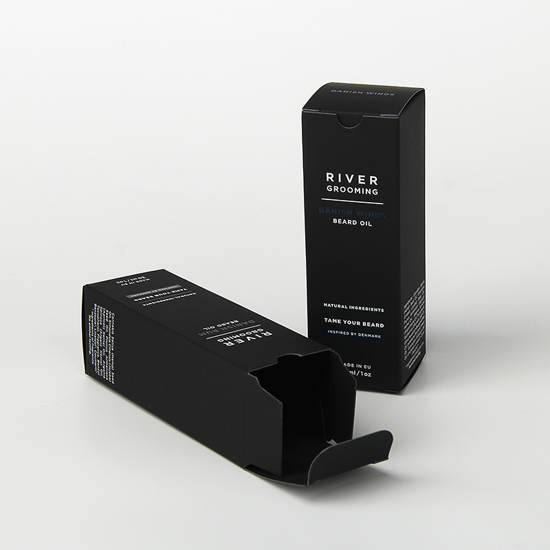 Private Brand Black Paper Men's Personal Care Bartöl-Verpackungsbox