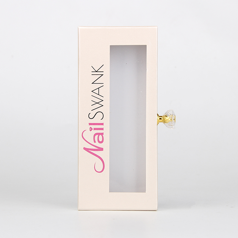 Benutzerdefiniertes Logo Luxuskosmetik Press On Nails Verpackungsbox mit PVC-Fenster