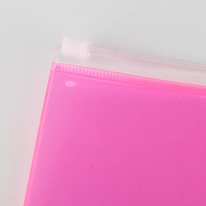 Kundenspezifische transparente rosafarbene PVC-Ziplock-Nagel-Kosmetik-Verpackungstasche