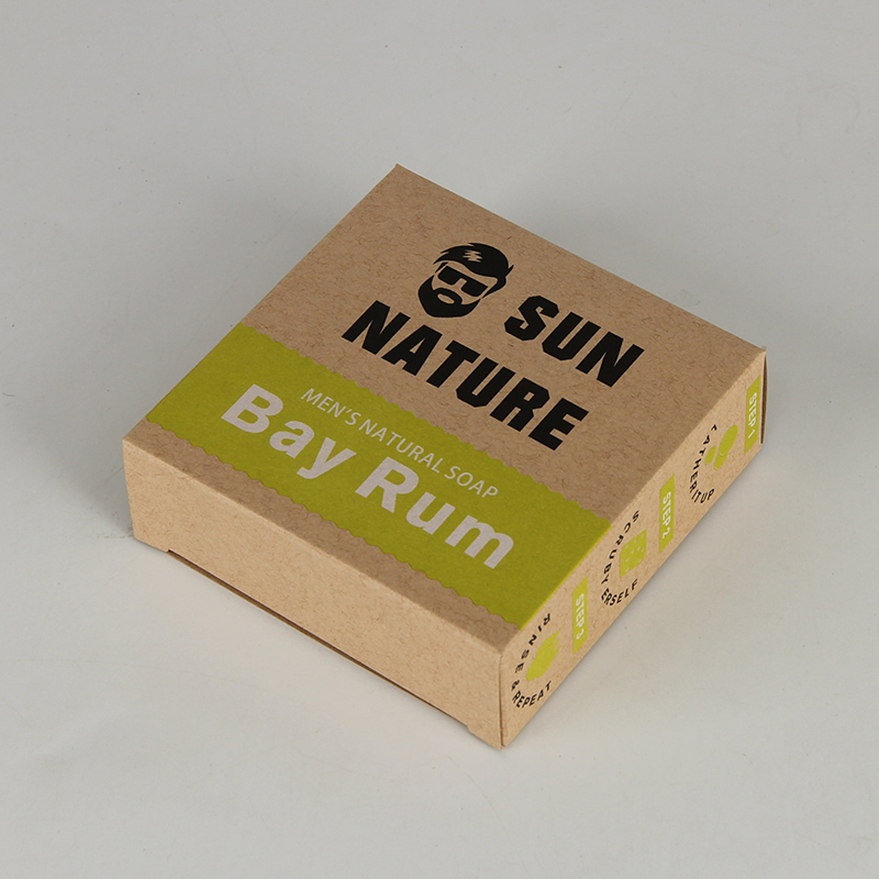 Umweltfreundliche, baumfreie Papierverpackungsbox für Hautpflegeseifen für Männer